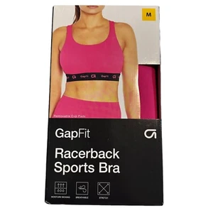 GAP Fit Womens Size M Pink 4-Way Stretch Moisture Wicking Racerback Sports Bra - Picture 1 of 5