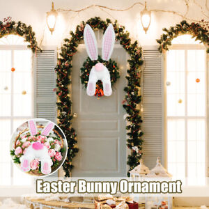 Easter Rabbit Wall Hanging Easter Bunny Wreath Accessories Festival Door Decor