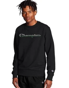 Champion Herren XL Sweatshirt Leichtathletik Powerblend Crew, Split Script Logo schwarz - Bild 1 von 1
