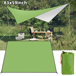Waterproof Camping Tent Tarp Shelter Hammock Cover Lightweight Rain Fly 83"x59" - Picture 1 of 13