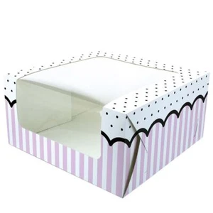 Pink Spots And Stripes Cake Box - 10 x 5" - 2 Pack Sizes - Picture 1 of 1