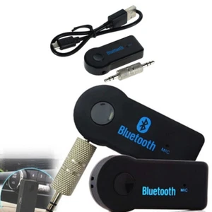 Receiver Adapter Mic Wireless Bluetooth 3.5mm AUX Audio Stereo Music Auto Car* - Picture 1 of 13