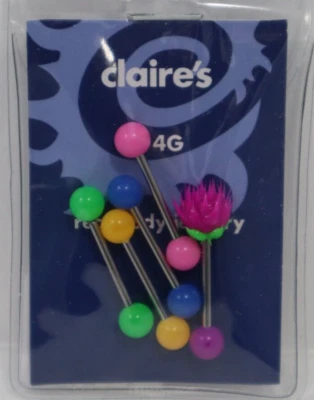 Anillo LENGUA M2 Spike 5 14G Glaseado Acero Quirúrgico JOYERÍA CORPORAL BARRA claire's Foto 1 de 4