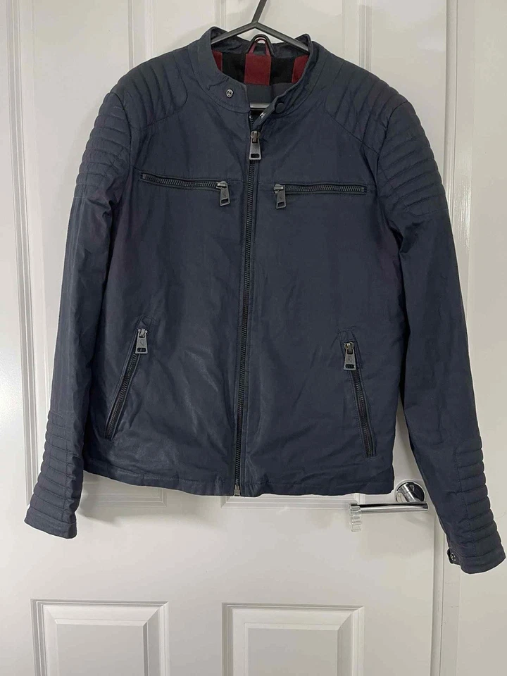 Superdry & Idris Elba Premium Collection Collaboration NavyMen's Biker Jacket XL - Image 1 of 4