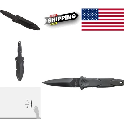 Cuchillo de hoja fija de acero inoxidable de alto carbono hoja de 3,5 pulgadas mango negro Foto 1 de 4