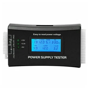 LCD Digital Power Tester 20/24 Pin 4 PSU ATX BTX ITX SATA HDD Power Tester - Zdjęcie 1 z 13