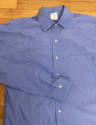 Camisa de Vestir Brooks Brothers 15.5-33 Sin Plancha Calce Ajustado Camisa Azul Manga Larga Foto 1 de 4