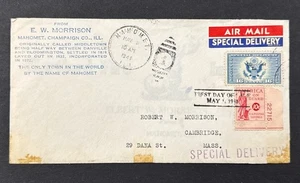 U.S. PS11 Plate Single On FDC Back stamped May 2nd  - Picture 1 of 2