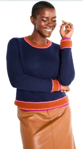 Lisa Todd Border Order dunkelblau & bunt Pullover 100 % Baumwolle Sweater S neu mit Etikett - Bild 1 von 10