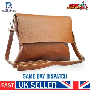 Soft Real Leather Crossbody Handbag – Premium Ladies Medium Sling Purse UK Ship - Picture 1 of 7