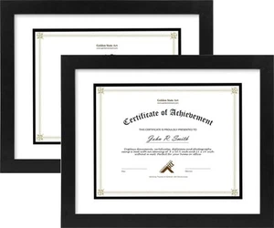 , 11x14 Diploma Frame for 8.5x11 Document & Certificates with Mat, Or 11x14 W... - Picture 1 of 7