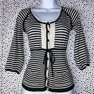 Women’s Diane Von Furstenberg Stripped Cardigan - Image 1 of 4