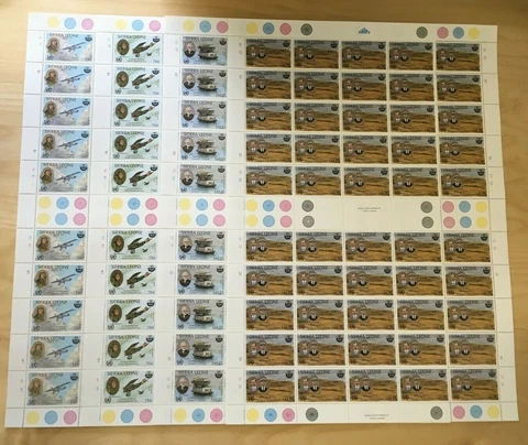 FULL SHEETS Sierra Leone 1985 680-3 - Civil Aviation Org - Set of Sheets - MNH Cover