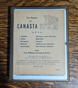 Vintage Canasta Card Set in Plastic Box Case - Game Night - Adult Party Game Old - Picture 1 of 6