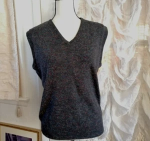 Neu mit Etikett Magaschoni Pullover Weste Damen Größe S grau mit rot blauem Shimming $ 88 - Bild 1 von 4