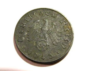 Germany 1943-A 10 Pfennig Zinc Coin WWII - Picture 1 of 6
