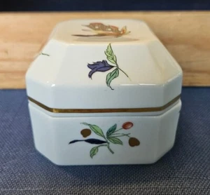 Vista Alegre Portugal Samatra Schmetterlinge und Blumen Thema Schmuck Box - Bild 1 von 8