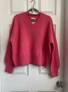 No RestFor Bridget Oversized Boxy Sweater Size Large Pink V-Neck Cozy NWT - Picture 1 of 7