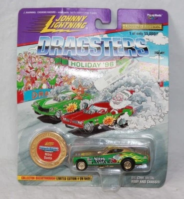 JOHNNY LIGHTNING DRAGSTERS HOLIDAY '96 NITRO SANTA GOLD (G111143-4 U-2) #18 - Image 1 of 4