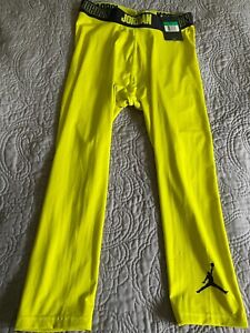 NWT Nike Men's Jordan Jumpman Dri-Fit 3/4 Leggings-XL Tall-Yellow 724777-358