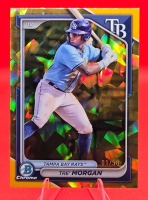 2024 Bowman Draft Sapphire Tre' Morgan Gold Refractor 1/50 - Image 1 of 2