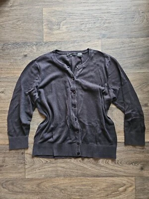 Cárdigan vintage negro Jeanne Pierre cuello redondo manga 3/4 mezcla de algodón Foto 1 de 4