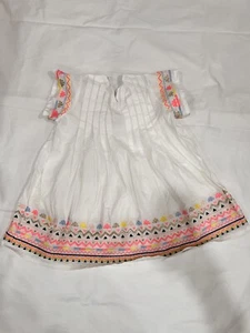 Girl summer dress Size 4 Seed Heritage boho gold print White Short Sleeve Aztec - Picture 1 of 4