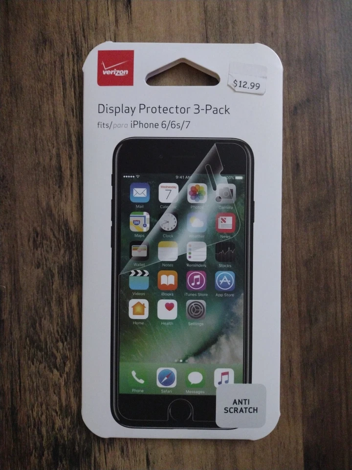 Verizon 3-pack Tempered Glass Display Protector for iPhone 6/6s/7 - Anti Scratch - Image 1 of 2