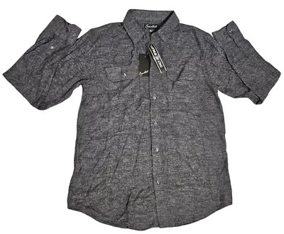 Coastal Long Sleeve Button-Up Casual Shirt Gray Mens M Tillys Chest Pockets NWT - Image 1 of 4