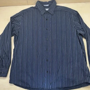 Concepts by Claiborne Mens Shirt XXLarge Blue Stripe Long Sleeve Button Up - Picture 1 of 16