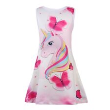Girls' Unicorn Printed Short Sleeve Nightgown Sleepwear Summer Casual Dresses