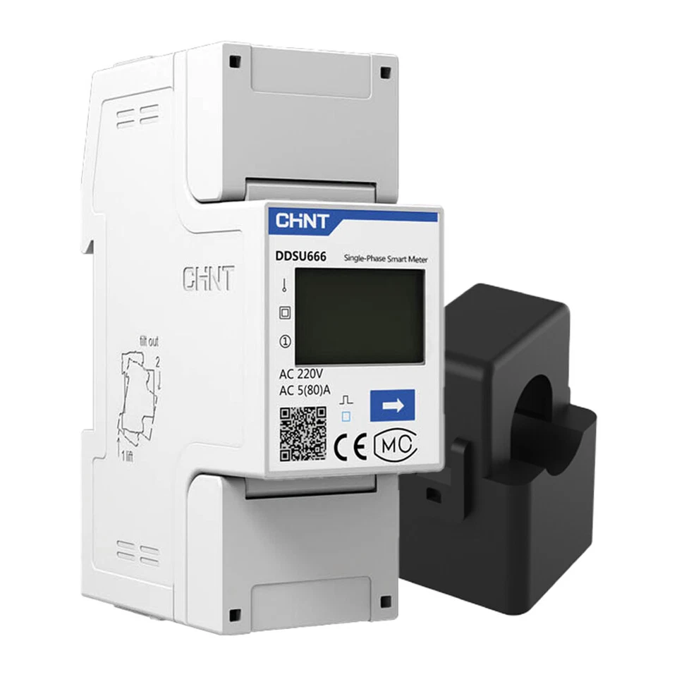 Contatore di corrente 1 fase incl. convertitore di corrente 100A CT Hoymiles DDSU666  - Immagine 1 di 1