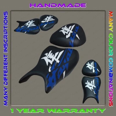 CUSTOM Design Seat Cover (black+white+blue) Suzuki Hayabusa 2021-23-2025 (3gen) - Image 1 of 4