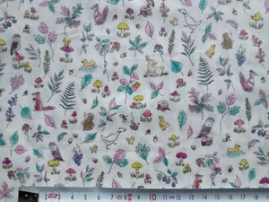 SANA B - birds, animals, leaves - Liberty of London Tana Lawn cotton 67 x 18 cm - Picture 1 of 3