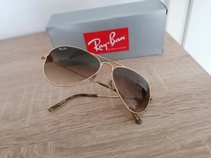 RAY BAN * PILOT SONNENBRILLE RB 3025 / 55-14 * AVIATOR LAGE METAL * MIT ETUI - Picture 1 of 6