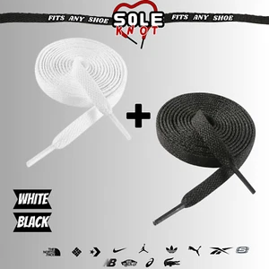 Schnürsenkel - AF1 Shoe Laces 120 cm - schwarz-weiß 1 Paar nach Sohlenknoten - Bild 1 von 1