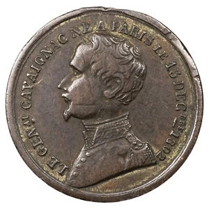 France Médaille 1848 Général Cavaignac Chef du pouvoir exécutif 23 juin cuivre - Picture 1 of 2