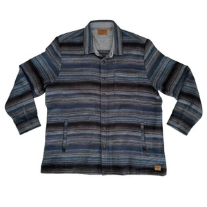 Jeremiah 2XL Blue Striped Long Sleeve Button Up Pockets Men's Shacket - Picture 1 of 5