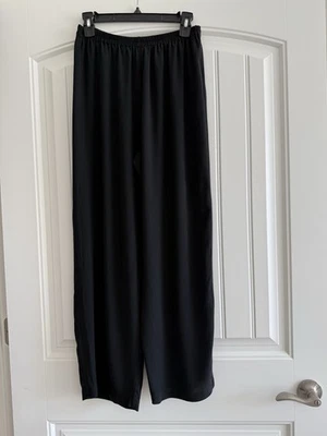 EILEEN FISHER 100% SILK ELASTIC WAIST STRAIGHT PULL ON PANTS SIZE  S - Image 1 of 4