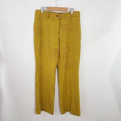 Trina Turk Approach wool pants dark yellow gold patchwork women's size 8 - Image 1 of 4