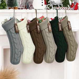 6 Pcs Neutral Personalized Christmas Stockings Set, 18 Inch Rustic Farmhouse ... - Bild 1 von 6