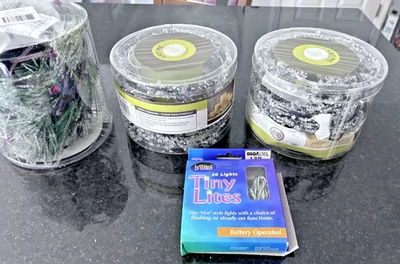 Apothecary & Co LED Lighted 6ft Garlands Frosted Pine Crystal Bead Christmas Set - Image 1 of 4