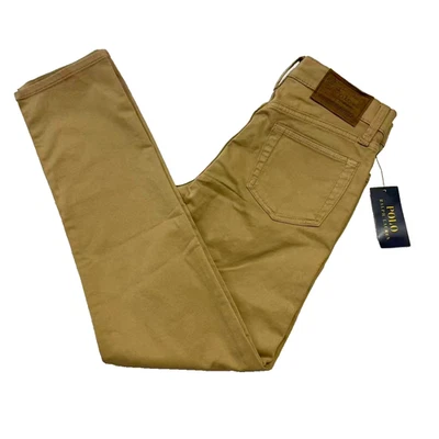 Polo Ralph Lauren Khaki Brown Jeans Pants Slim Fit Chino Boys Size 14 NWT - Image 1 of 4