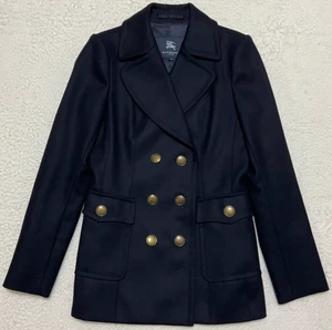 Abrigo para mujer Burberry London Pea azul marino lana cobre botón talla 40 (S) - Imagen 1 de 20
