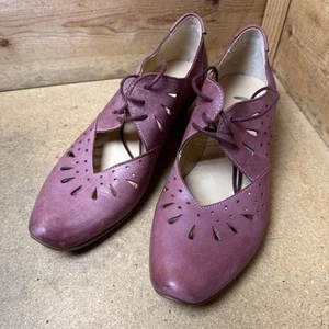 Fidji Shoes Womens 39 Casual Oxford Leather Lace Up Heels Pointed Toe - Picture 1 of 12