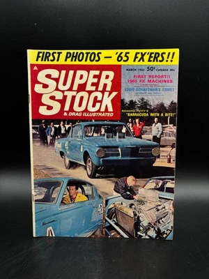 Vintage hot rod Super Stock & Drag Illustrated magazine March 1965 Richard Petty - Imagem 1 de 4