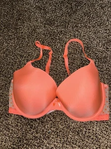 Victoria's Secret 36D Naranja Y Malla Demi Buste NUNCA USADO NUEVO SIN ETIQUETAS - Imagen 1 de 7