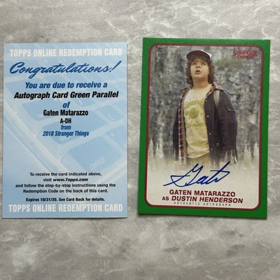 Gaten Matarazzo Topps Auto STRANGER THINGS Autograph 33/50 - Image 1 of 3
