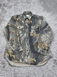 Vtg 10X Realtree Shirt Men Large Hardwoods Camo Duck Canvas Hunting Shacket - Picture 1 of 10