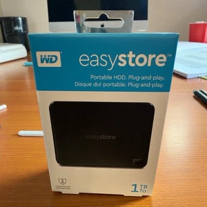 New Western Digital easystore 1tb Portable HDD WDBAJN0010BBK-WESN - Afbeelding 1 van 1
